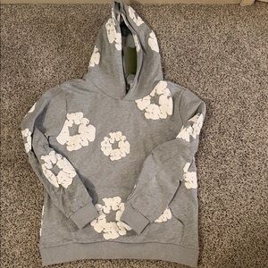 Stylish Gray Floral Hoodie for Men